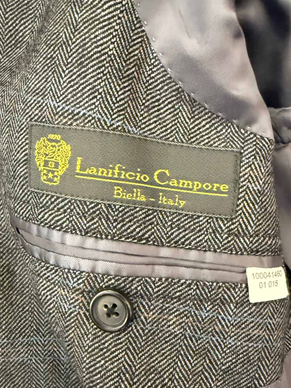 Brooks Brothers Madison 44L Lanificio Campore Wool Gray Herringbone Sport Coat